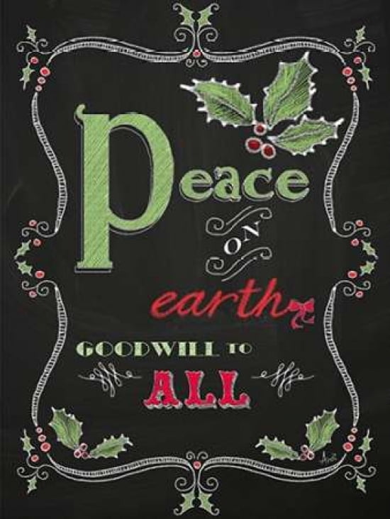 Noel Chalk Art V Canvas Art - Andi Metz (18X24)