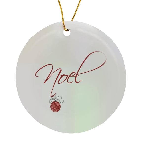3drose, Noel Christmas Ornament, Circle Porcelain Ornament