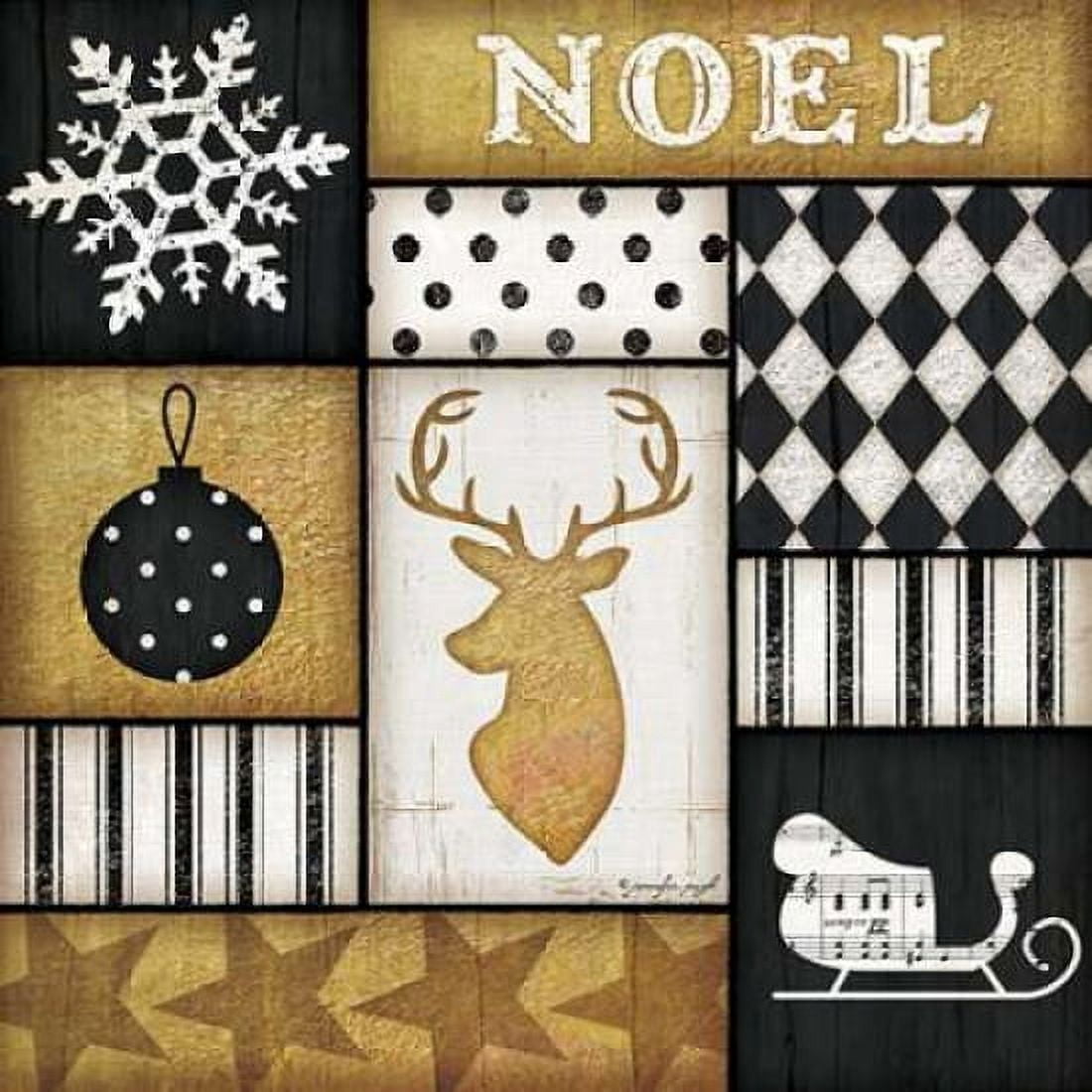 Noel Deer Canvas Art - Jennifer Pugh (24 x 24)