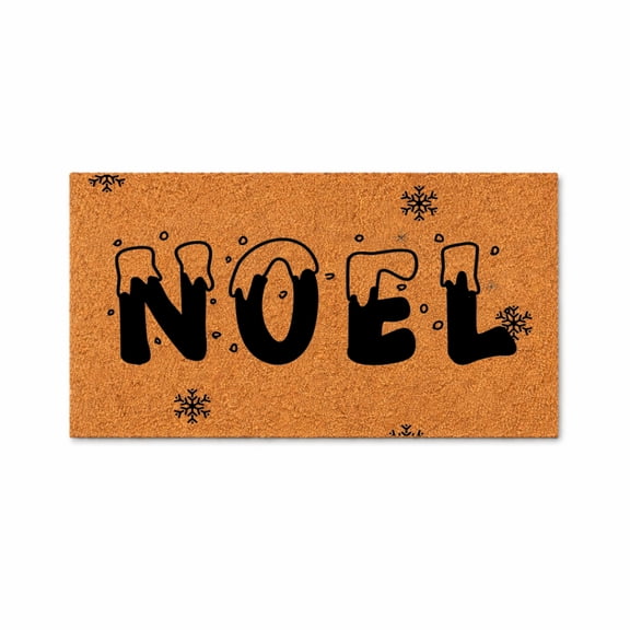 NOEL Doormat, Holiday Snowflake Door Mat, Winter Welcome Entryway Mat (16x24 inches) WoodByStu 5025