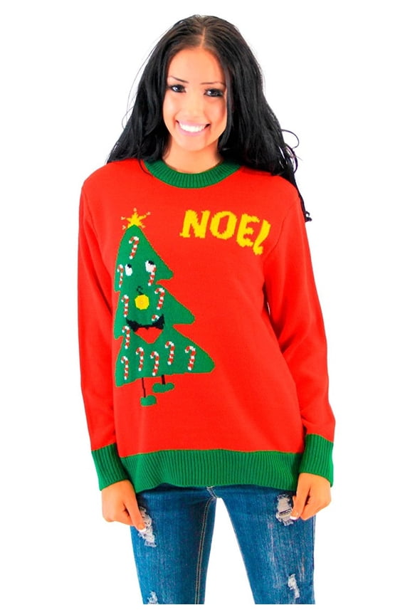 Noel Light Up Smiling Tree Red