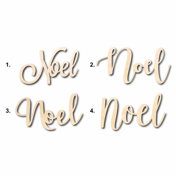 Noel Sign Unfinished Wood Cutout Home Decor DIY Option 3- 10" Wide / 1/8"