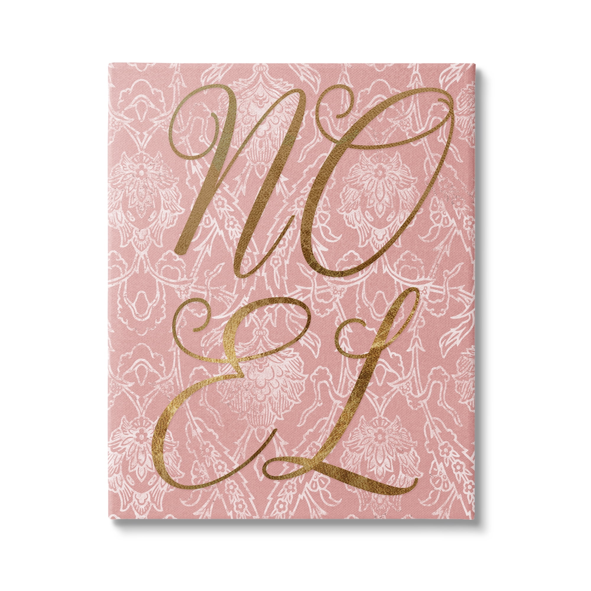 Noel Text Glam Detail Seasonal Botanical Pattern Inspirational Graphic Art Gallery-Wrapped Canvas Print Wall Art