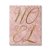Noel Text Glam Detail Seasonal Botanical Pattern Inspirational Graphic Art Gallery-Wrapped Canvas Print Wall Art