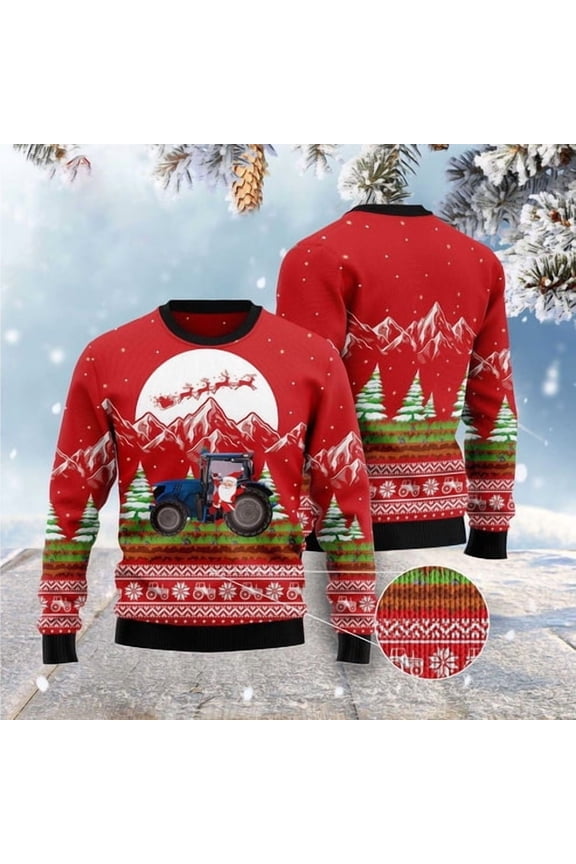 Noel Tractor 3D Christmas Sweater, Funny Xmas Sweater, Sweater Xmas