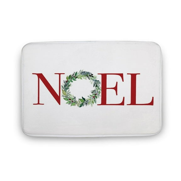 Noel Wreath Print Watercolor Christmas Decor Download Printable Winter Holiday Doormat,Indoor Doormat,Front Back Door Mat 16”x24”