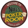 thumbnail image 1 of Noel's Poker Room 14" Round Metal Sign Kitchen Bar Wall Decor 100140034098, 1 of 1