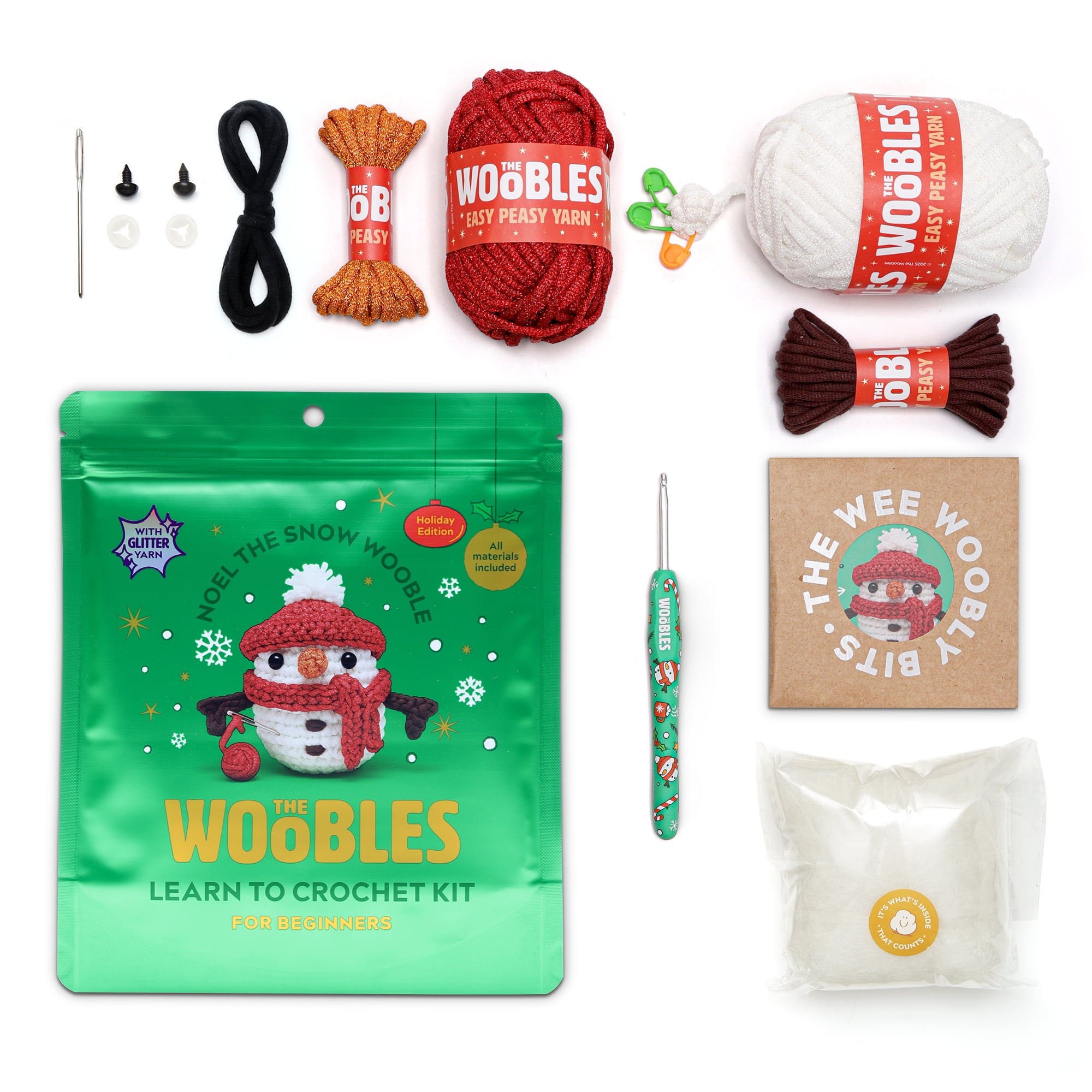 The Woobles Beginner Crochet Amigurumi Kit – Noel the Snow Wooble