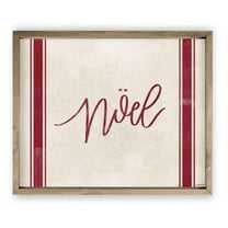Noel with Red Border Rustic Wood Wall Sign 12x15 (Unframed)