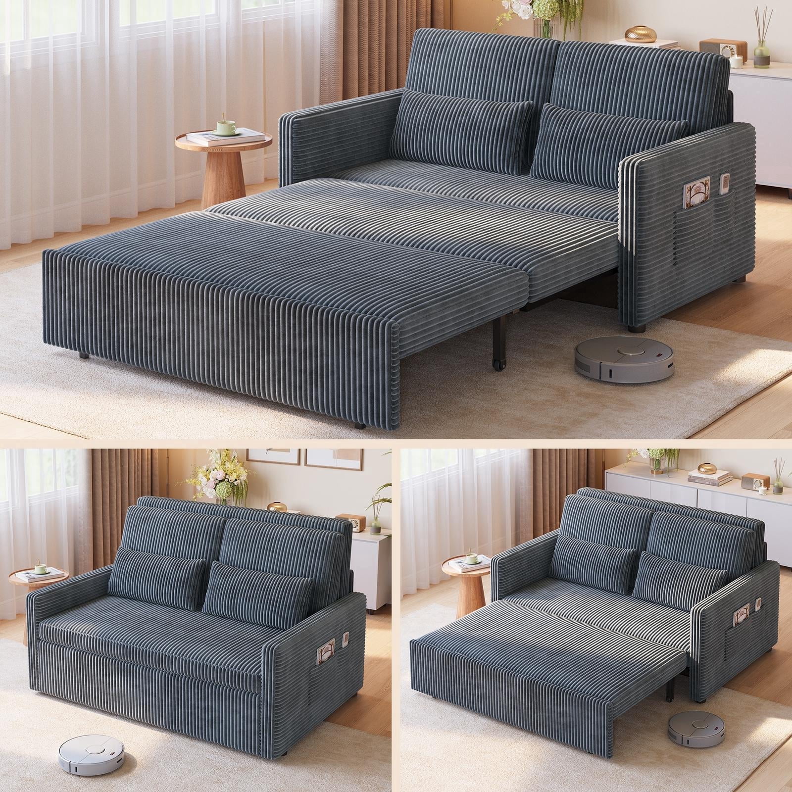 BYBYME Folding Sofa Bed,Convertible Floor Couch for Adult with