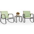 thumbnail image 1 of Noelse 3 Piece Outdoor Textilene Rocking Bistro Set, Patio Furniture Set with Heat-Resistant Armrests and Coffee Table for Porch, Balcony, Green, 1 of 9