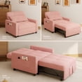 thumbnail image 1 of Noelse 3-in-1 Pink Velvet Convertible Chair Bed, Pull Out Sleeper Chair with Adjustable Backrest, Soft Upholstered Accent Chair Bed for Bedroom Living Room Small Space, 1 of 7