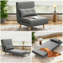 Noelse 3 in 1 Sleeper Chair Bed, Convertible Sofa Bed Futon Sofa Sleeper with Adjustable Backrest for Apartment,Bedroom,Office, Dark Grey