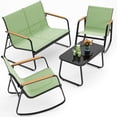 thumbnail image 1 of Noelse 4 Piece Patio Furniture Set, Textilene Conversation Set with 2 Rocking Chairs and Coffee Table, Perfect for Outdoor Patio Lawn Garden Poolside, Green, 1 of 11
