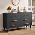 thumbnail image 1 of Noelse 6 Drawer Dresser with Metal Handles, Modern Black Dresser Storage Cabinet for Bedroom Home, 1 of 9