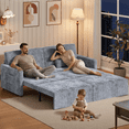 thumbnail image 1 of Noelse 79" 6-in-1 Convertible Sofa Bed, Pull-Out Sleeper Sofa Couch, Corduroy Fabric,  Gray, 1 of 12