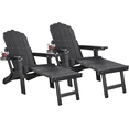 thumbnail image 1 of Noelse Folding Adirondack Chair Set of 2, HDPE Adirondack Chairs with Retractable Ottoman and 5-Level Adjustable Backrest,Black, 1 of 17