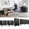 thumbnail image 1 of Noelse Bedroom Set with Storage, Includes 6 Drawer Dresser, 5 Drawer Chest, and 2 Nightstands, Modern Bedroom Furniture Set for Small Spaces Wood Dresser Set with Metal Handles,Black, 1 of 9