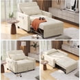 thumbnail image 1 of Noelse Convertible Chair Bed, 3-in-1 Pull Out Sleeper Chair with 3-Position Reclining Backrest, Small Space Upholstered Chair Bed for Guest Room and Apartment, Beige, 1 of 7