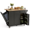 thumbnail image 1 of Noelse Large Kitchen Island Cart with Trash Can Storage, Rolling Kitchen Island on Wheels with Drop Leaf, Black, 1 of 11