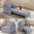 thumbnail image 1 of Noelse 3-in-1 Sleeper Chair Bed, Convertible Sofa Bed with Pull-Out Recliner, Corduroy Fabric Accent Chair, Gray, 1 of 9