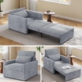thumbnail image 1 of Sleeper Chair for Small Spaces, Noelse 3-in-1 Convertible Sofa Bed Chair, Pull Out Chair Bed with Storage Pockets, Accent Chair Corduroy, Gray, 1 of 10