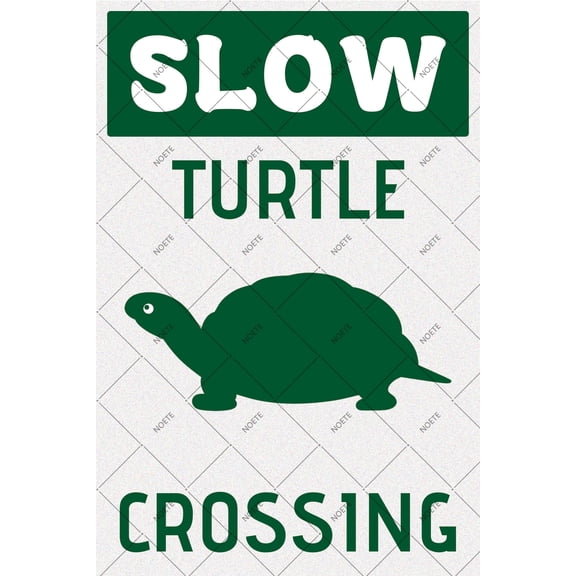 Noete 12x16 Inch Aluminum Turtle Crossing Sign Durable Turtle Crossing Sign for Home, Garden, Cafe & Outdoor Use