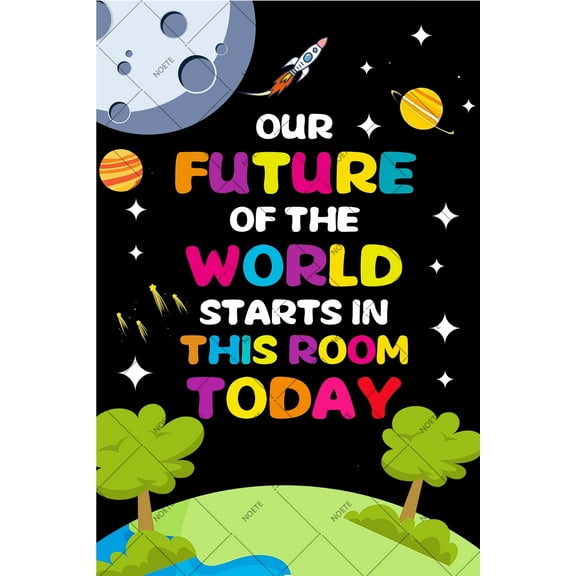 Noete 12x16 Inch Nursery Wall Decor Metal Tin Sign Uplifting Classroom Poster Art for School, Reading Room & Children's Room Inspirational Decor