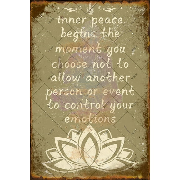 Noete 8x12 Inch Vintage Yoga Quotes Metal Signs Inspirational Wall Art Decor with Meditation Lotus & Zen Design for Home, Office, Gym, Cafe, Bar