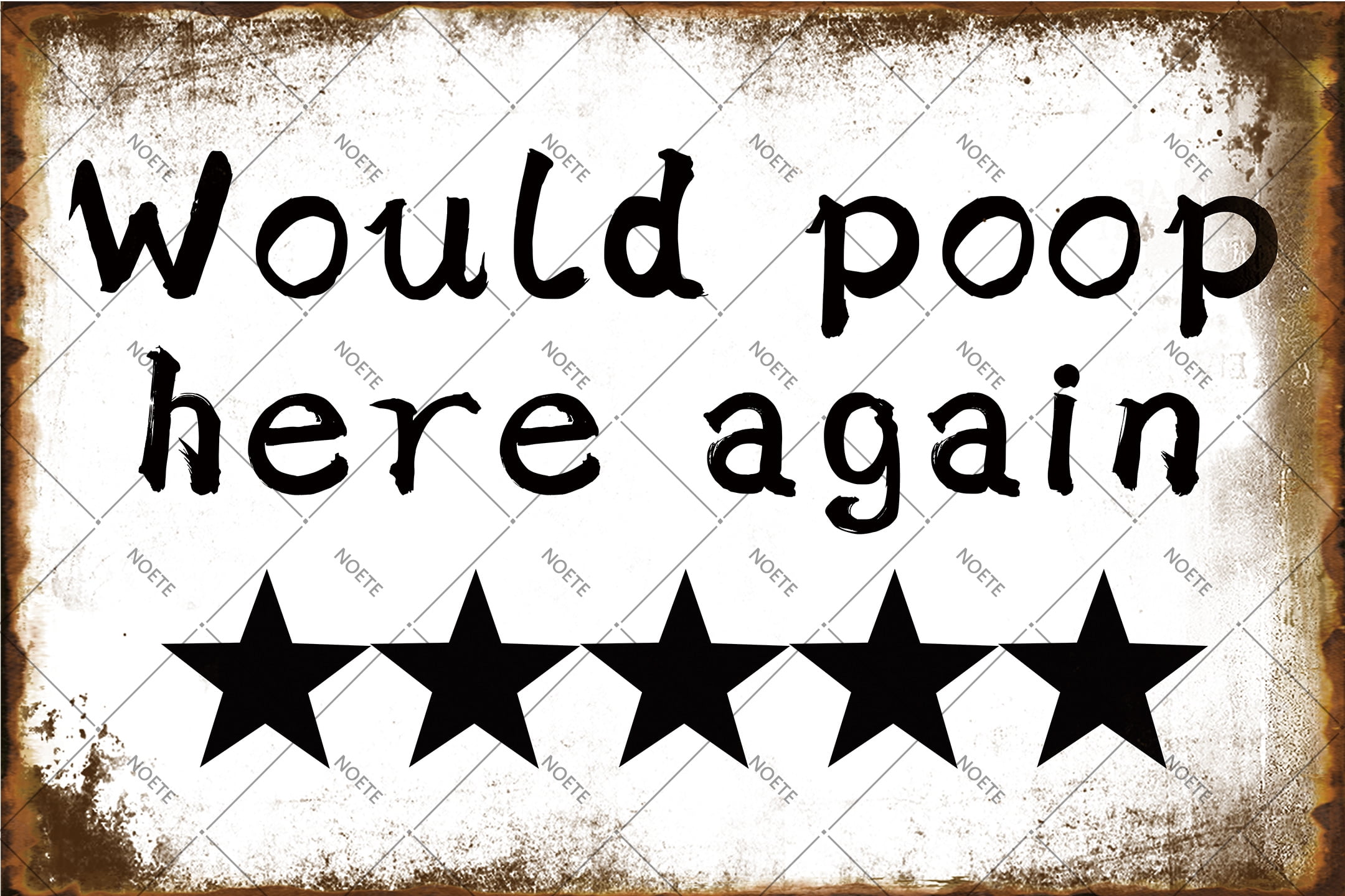 Noete 8x12 inch Funny Bathroom Signs Would Poop Here Again Hilarious ...