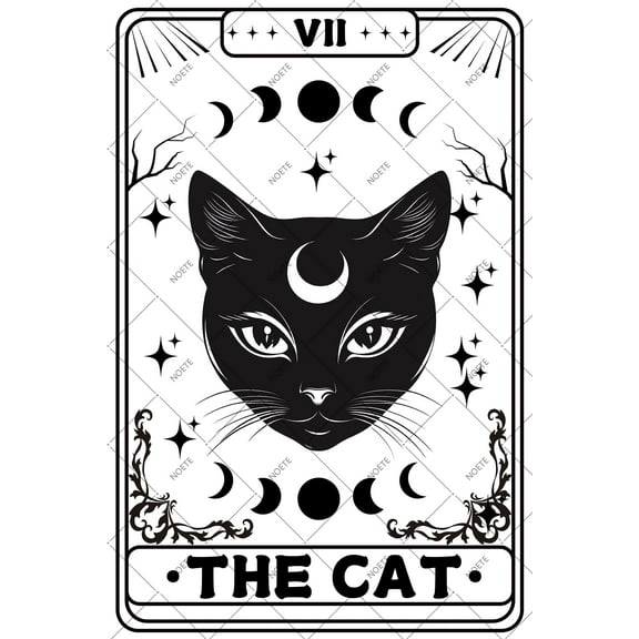 Noete Black Cat Sign Wall Decor Metal Tin Sign for Home, Moon Phase Cat Art for Bathroom, Bedroom, Living Room, Unique Housewarming Gift, 8x12 Inch