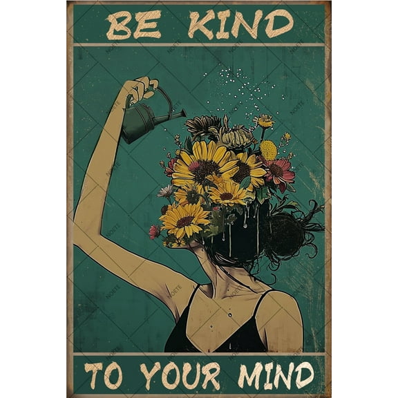 Noete Bohemian Style Wall Painting Vintage Tin Sign 8x12 Inch, Inspirational Hippie Wall Art for Home, Office, Bedroom & Cafe Decor, Unique Gift for Women