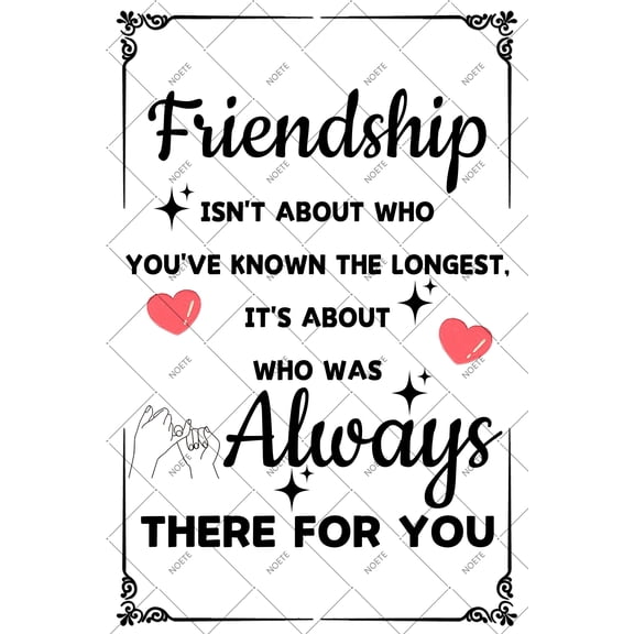 Noete Friendship Tin Signs Heartwarming Gift for Women, "Friendship Isn't About Who You've Known the Longest" Tin Sign, Perfect Friendship Signs for Home, Office Desk, or Long Distance Friends 12x16