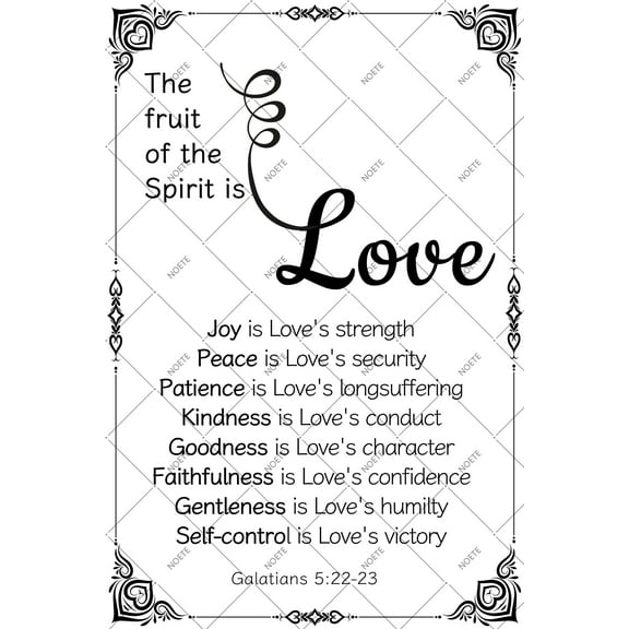 Noete Fruit of the Spirit Tin Sign Bible Verse Wall Decor 12x16 Inch Rustic Metal Scripture Art Ready to Hang for Home, Office & Church