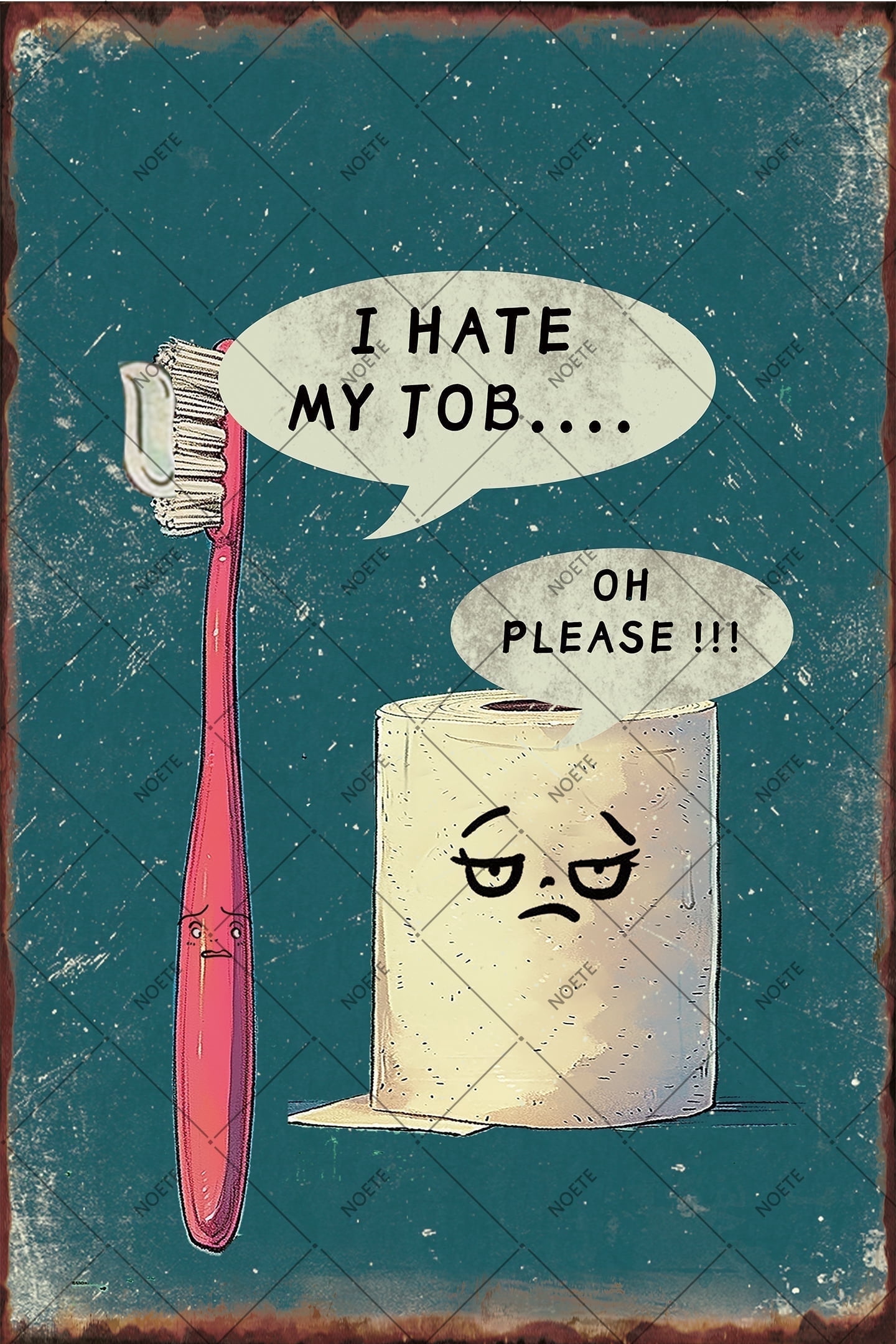 Noete Funny Bathroom Signs Hilarious Retro Tin Sign "I Hate My Job Oh ...