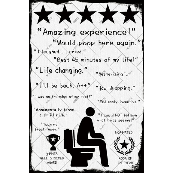Noete Funny Bathroom Wall Art Hilarious 12x16 Inch Tin Sign for Toilet Timer & Gag Gifts Funny Bathroom Decor for Men & Women Perfect for Home, Office & Restroom