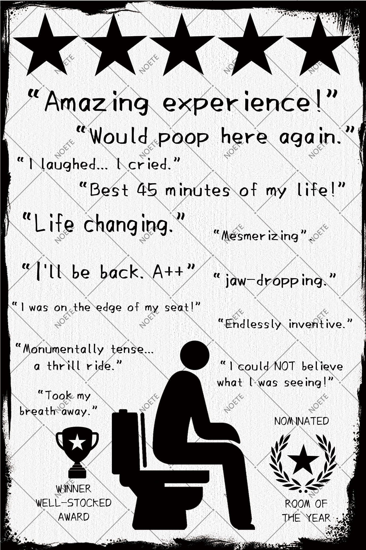 Noete Funny Bathroom Wall Art Hilarious 8x12 Inch Tin Sign for Toilet ...