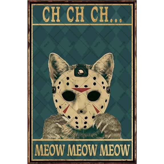 Noete Halloween Decorations Tin Sign Easter Primitive Wall Art Rustic Bunny Decor for Home, Office, Classroom Funny Halloween Decorations Gift 8x12 Inch