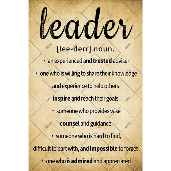 Noete Leadership Definition Tin Sign 12x16 Inch Leadership Gifts Tin Sign for Boss Mentor Manager, Clear Desk Decor , Office Appreciation Present