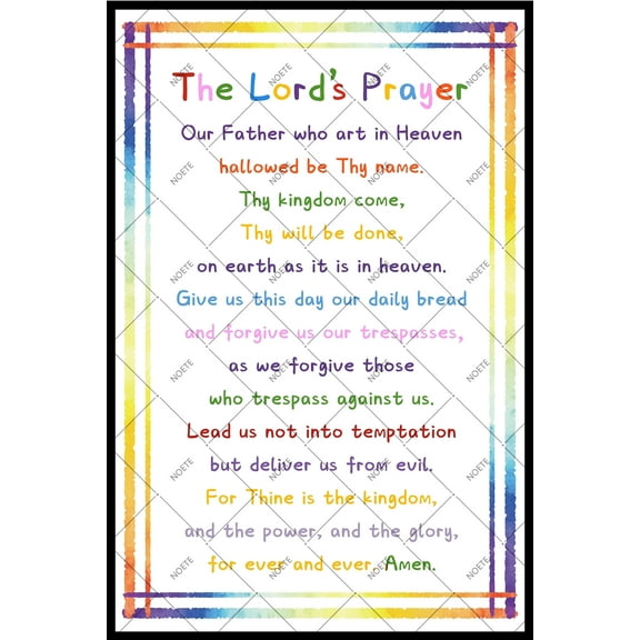 Noete The Lords Prayer Metal Tin Sign 12x16 Inch Religious Scripture Art for Church, Sunday School, Nursery, Kids Room Inspirational Christian Gift for Boys, Girls, Toddlers & Baby