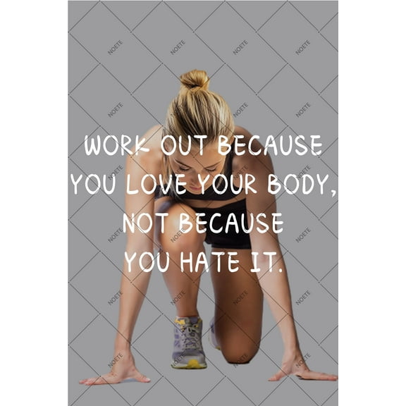 Noete Motivational Exercise Tin Sign Work Out Because You Love Your Body, Inspirational Tin Sign for Home, Office & Gym, 8x12 Inch