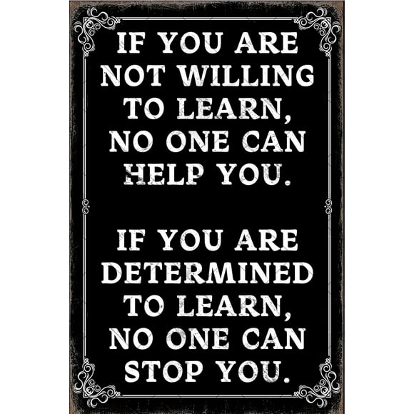 Noete Motivational Tin Sign 8x12 Inch Inspirational Posters for Office & Home Decor Positive Quotes Wall Decor Encouragement Gifts Uplifting Sayings for Entrepreneur & Work Space