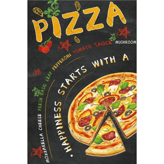 Noete Pizza Metal Tin Sign Vintage 12x16 Inch Funny Wall Art for Home, Kitchen, Bar, Restaurant & Cafe Decor Rustic Aluminum Pizza Metal Tin Sign