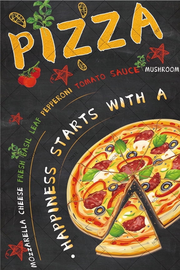 Pizza Metal Tin Sign Vintage 8x12 Inch Funny Wall Art for Home, Kitchen, Bar, Restaurant & Cafe Decor Rustic Aluminum Pizza Metal Tin Sign