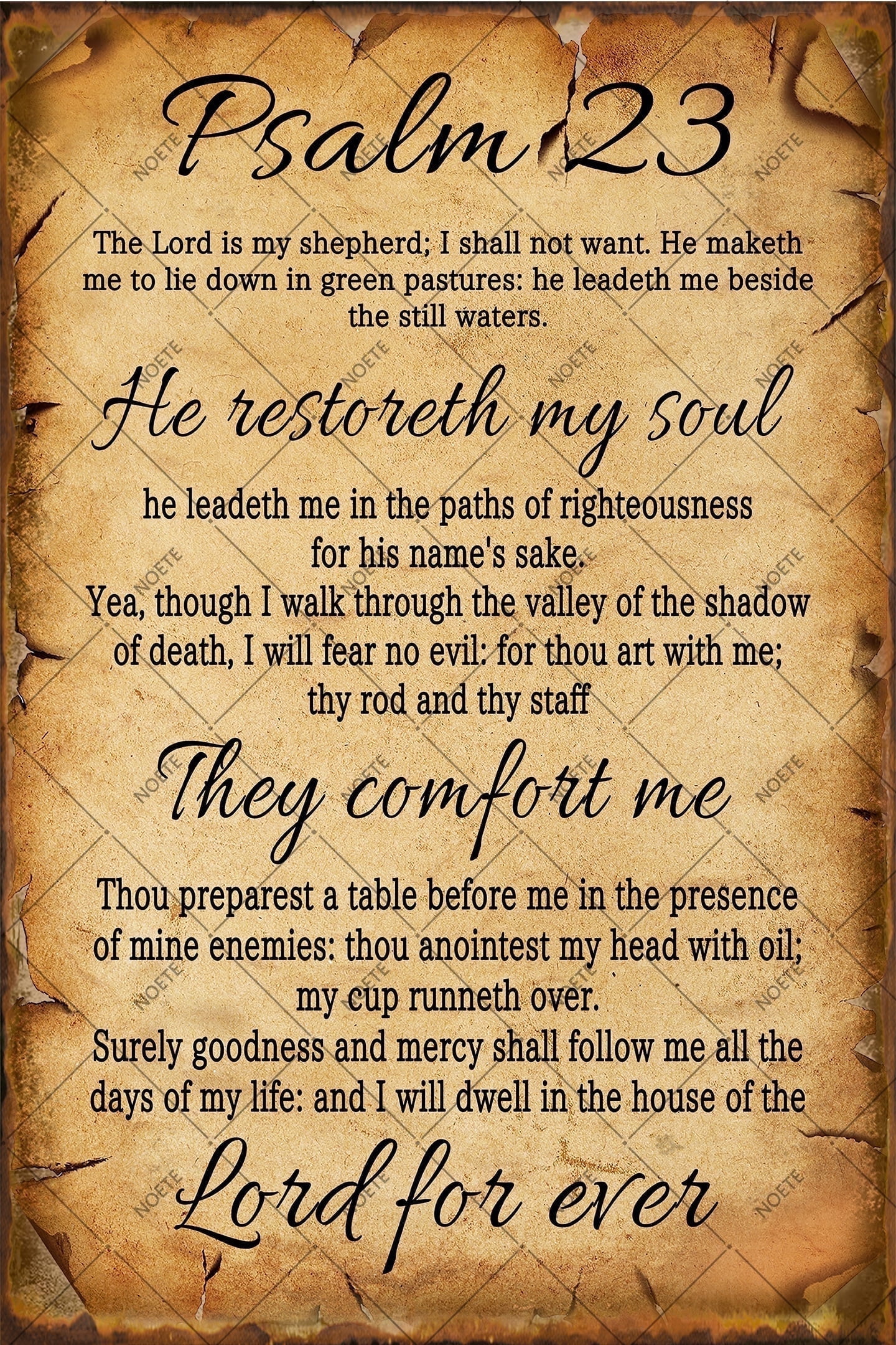 Scripture Wall Art Psalm 23 Kjv The Lord Is My Shepherd