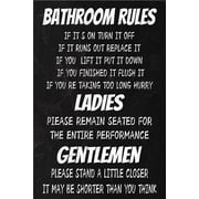 Noete Vintage Bathroom Rules Tin Sign Funny 8x12 Inch Metal Wall Decor for Home, Restroom & Office Bathroom Rules Sign with Humorous Quote