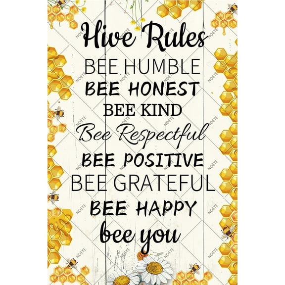 Noete Vintage Black and White Kitchen Decor Tin Sign Funny 12x16 Inch Wall Art for Home, Cafe & Bar Retro Metal Sign with Humorous Rules