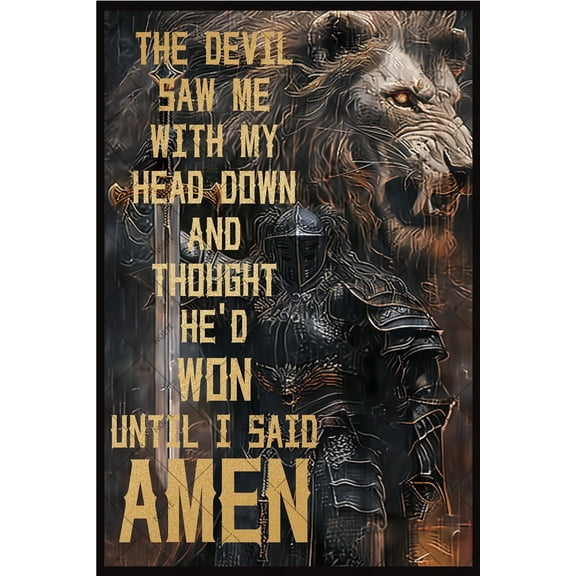 Noete Vintage Jesus Tin Sign 12x16 inch Inspirational Christian Wall Art Decor with Powerful Message, Perfect for Home, Church & Office Jesus Tin Sign for Faithful Believers