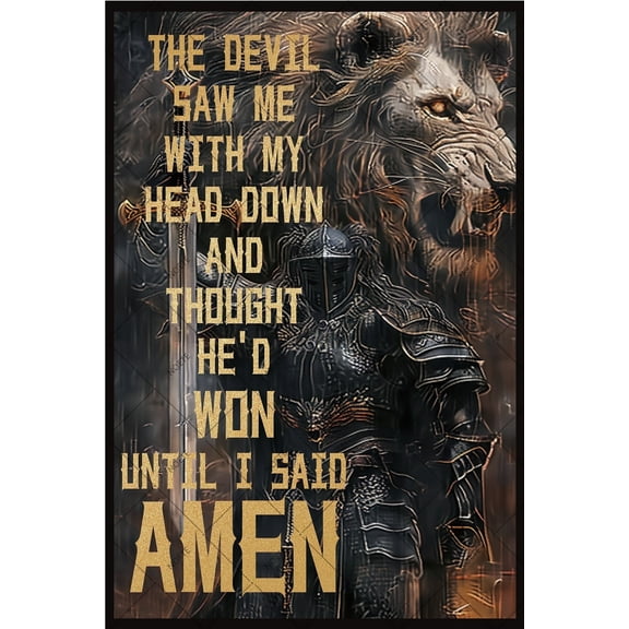 Noete Vintage Jesus Tin Sign 8x12 Inch Inspirational Christian Wall Art Decor with Powerful Message, Perfect for Home, Church & Office Jesus Tin Sign for Faithful Believers