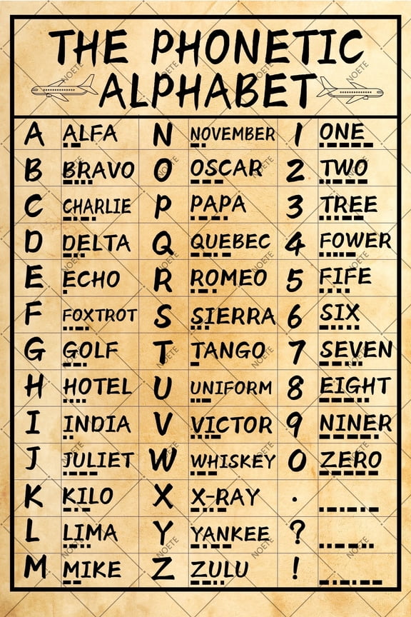 Vintage Military Phonetic Alphabet Metal Tin Sign 8x12 Inch Retro Army Wall Art Decor for Pilots & Airplane Decor Enthusiasts Perfect Gift for Aviation Lovers & Office Home Bar Cafe